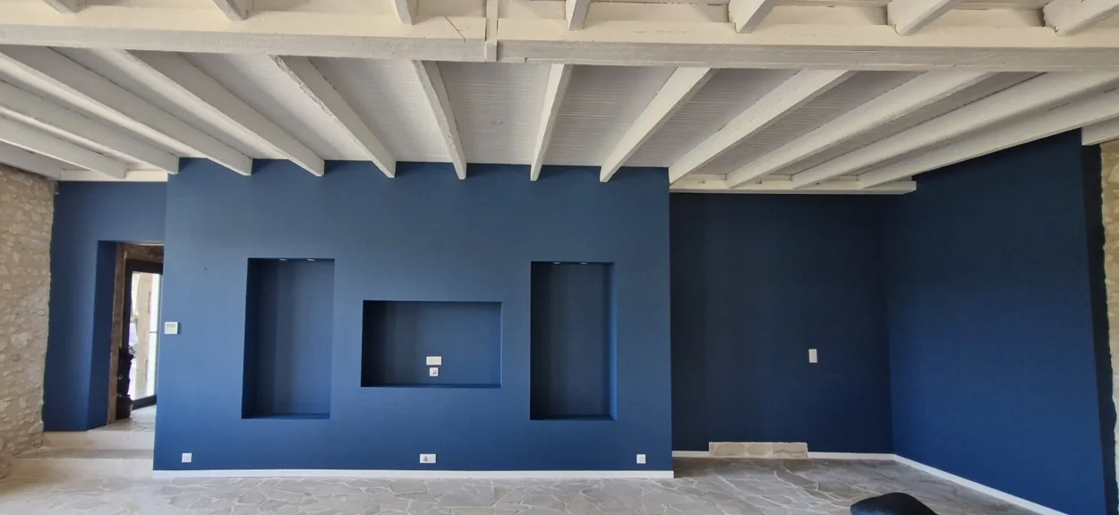Blue Feature Wall completed project